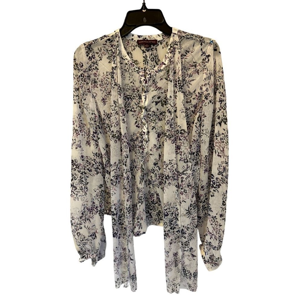 Marchesa Voyage Top Blouse Floral Size 4